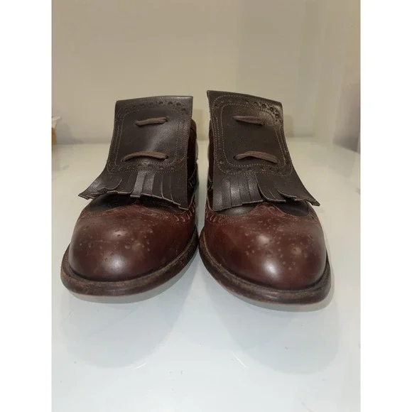 $1,150.00 George Esquivel Vanas Burgundy/Brown leather lace up oxfords Size 10